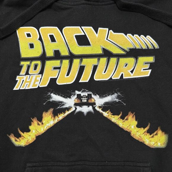 Universal Studios Mens Small Back To The Future Black Pullover Hoodie Sweatshirt - Picture 3 of 14